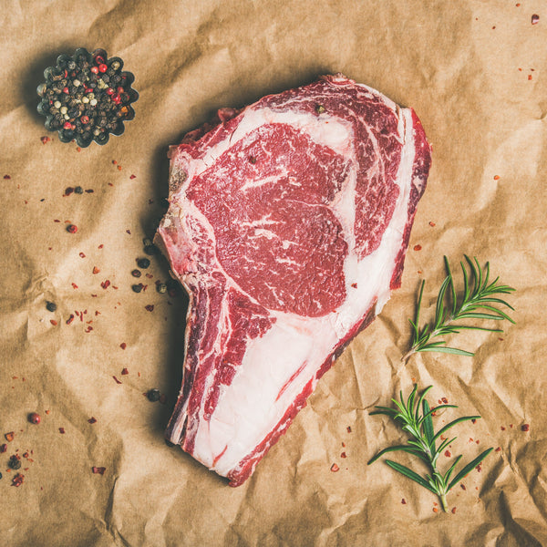 Thick Cut Grass fed Beef Rib-Eye Sharing Steak (on the bone) (Serves 2-3) (Irish Moiled, Frozen)