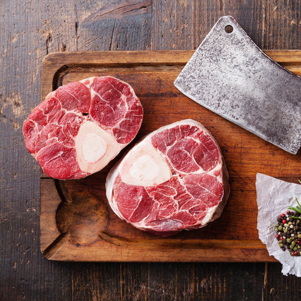 Grass Fed Beef osso buco (shin on the bone) (quick frozen, un-aged )