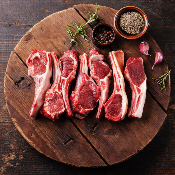 Quick Frozen Un-aged Grass fed lamb cutlets