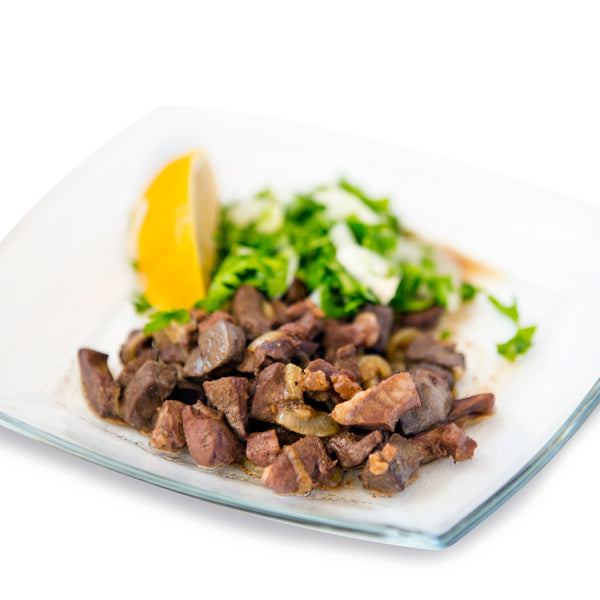 Grass Fed Lamb liver bite sized strips (quick frozen, un-aged)