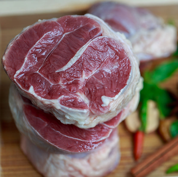 Grass Fed Lamb osso buco (lamb shin on the bone) (quick frozen, un-aged)