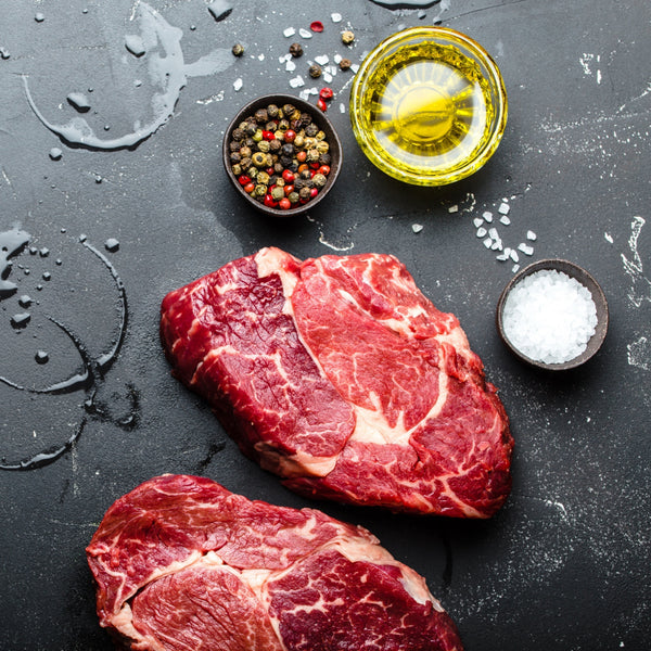 Grass fed beef rib eye steak 6 pack (chilled, 21 day aged)