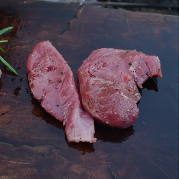 Wild Venison loin steak (quick frozen, un-aged)
